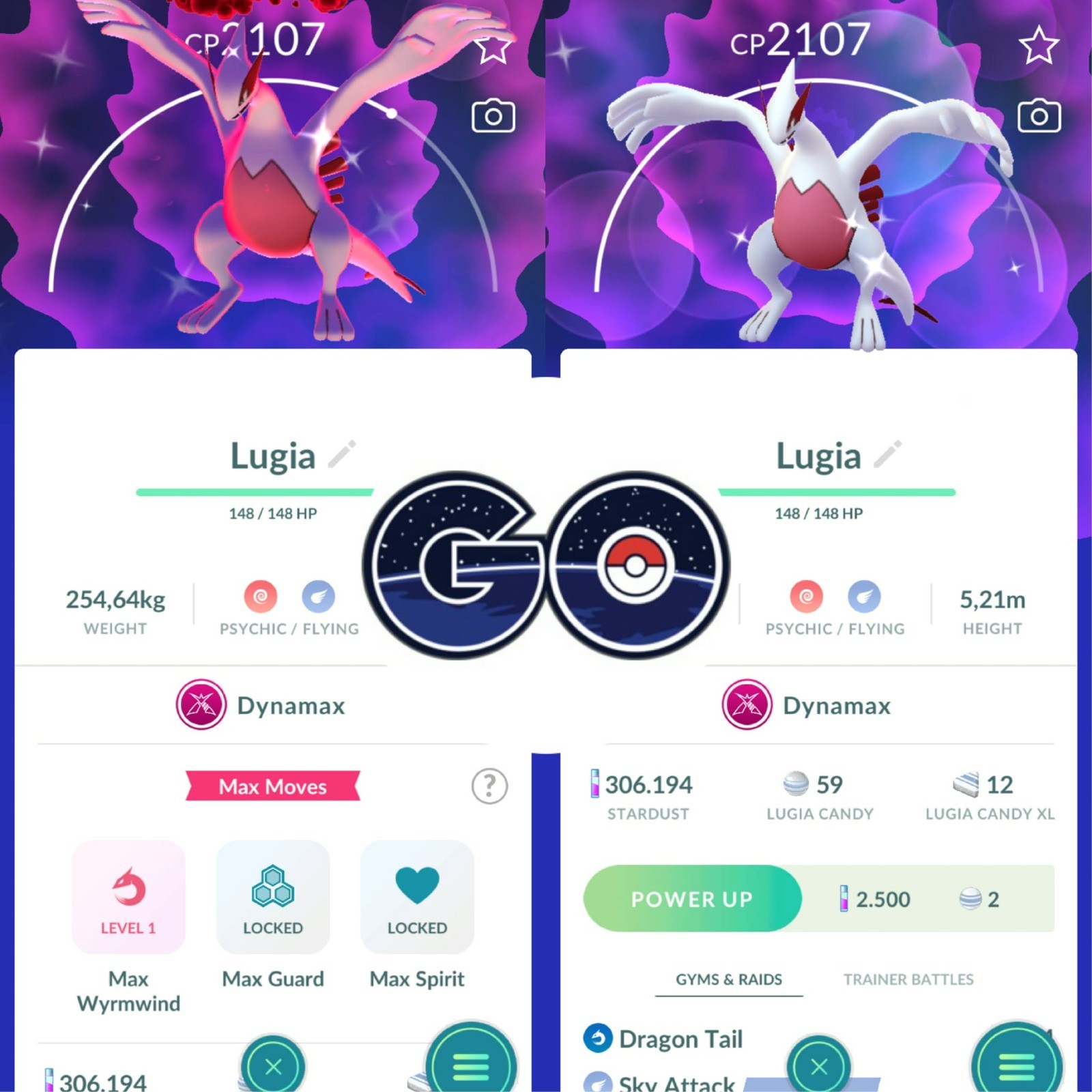 Pokémon Go - Shiny Dynamax Lugia - Mini PTC 80k Stardusts