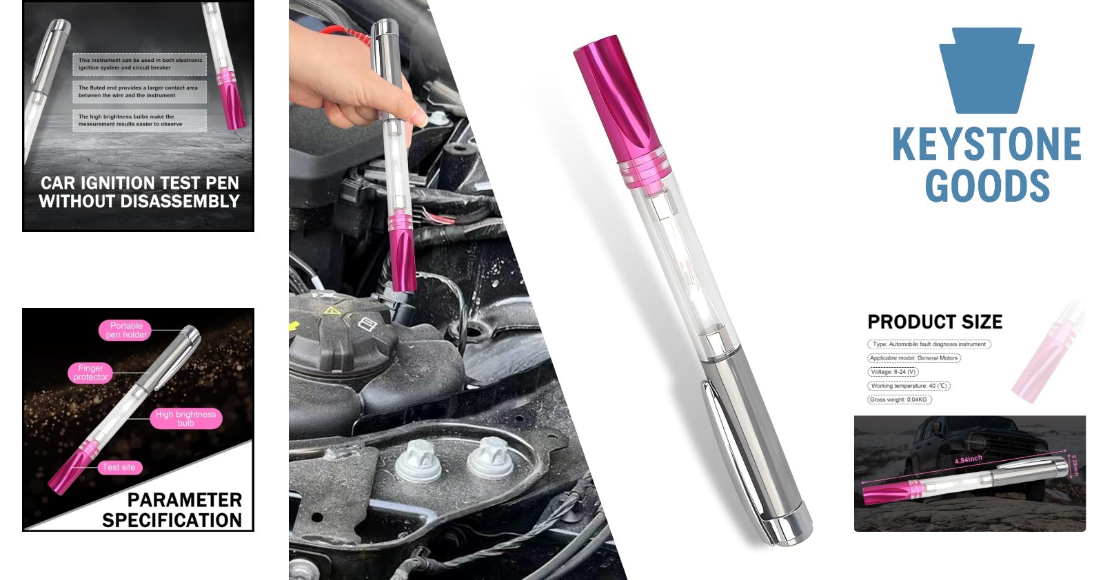 Universal Spark Plug & Ignition Coil Tester - High-Voltage Diagnostic Tool fo...
