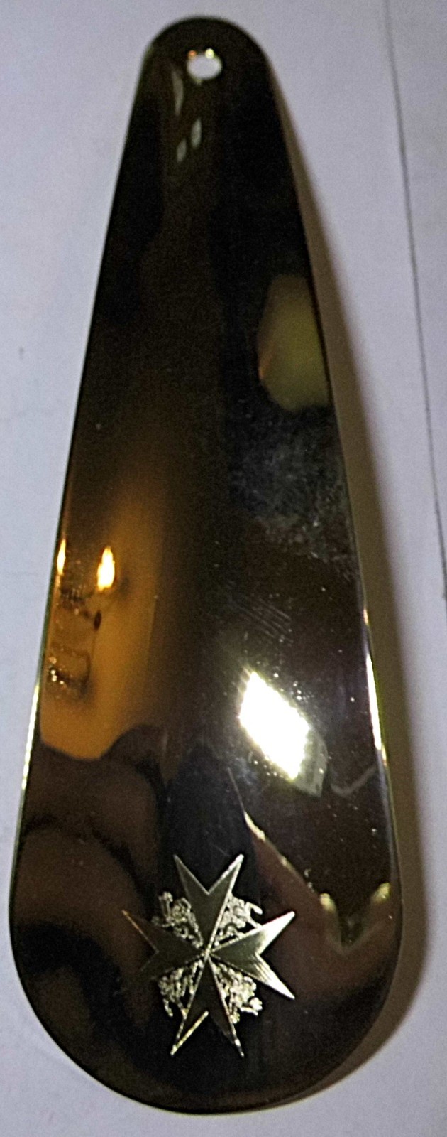 ORDER OF ST JOHN OF JERUSALEM CRESTED GOLD PLATED SHOE HORN IN BOX