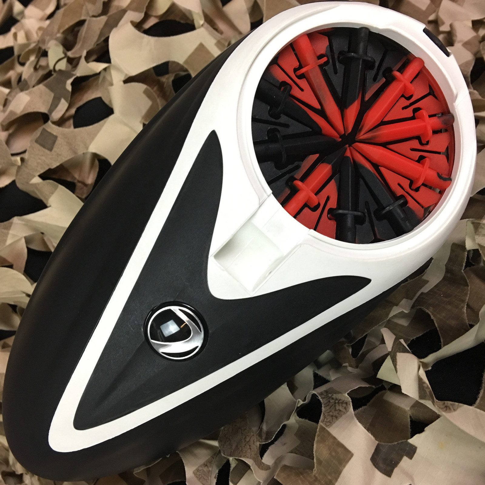 NEW KM Rotor Loader DAGGER Spine Speed Feed Quick Feed System - Fire (Red/Black)