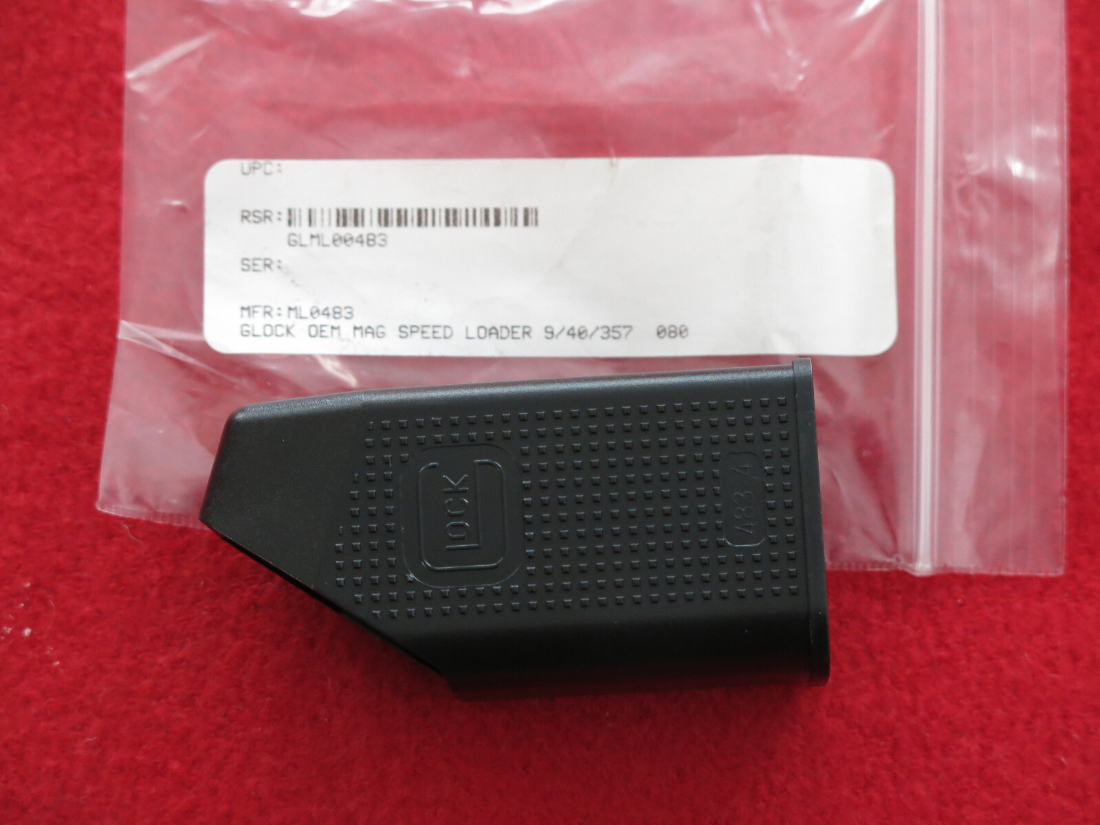 Glock Speed Loader For 9mm-.40, and .357 Caliber, Black Polymer - ML0483