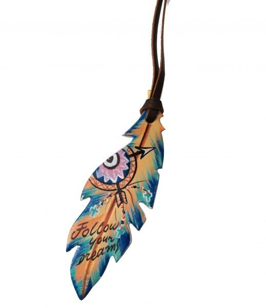 Showman Leather Tie on Feather w Follow Your Dreams Charm Western Saddle 176347
