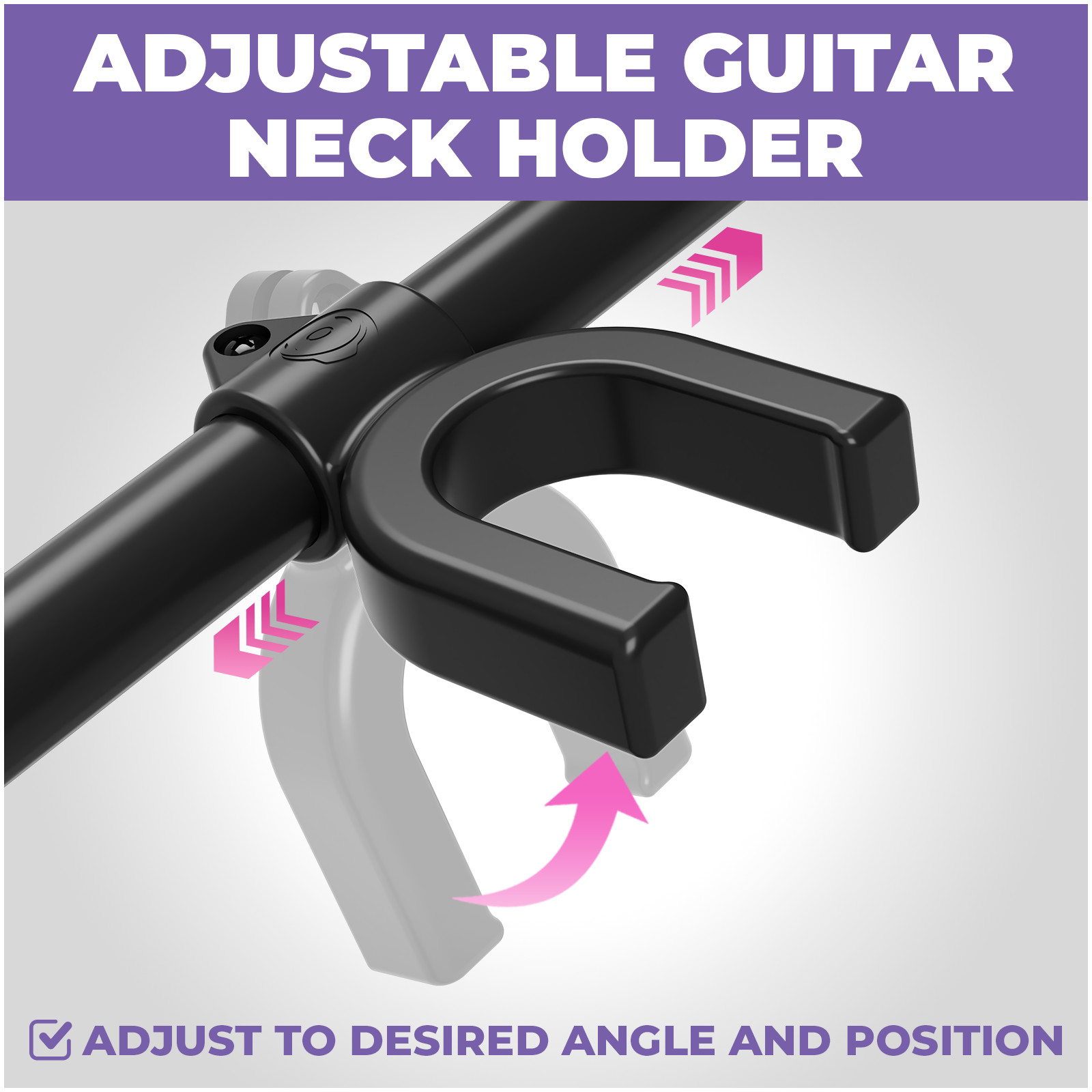 Guitar Stand Rack for 5 Guitars - Foldable Height Design Floor Storage Rack