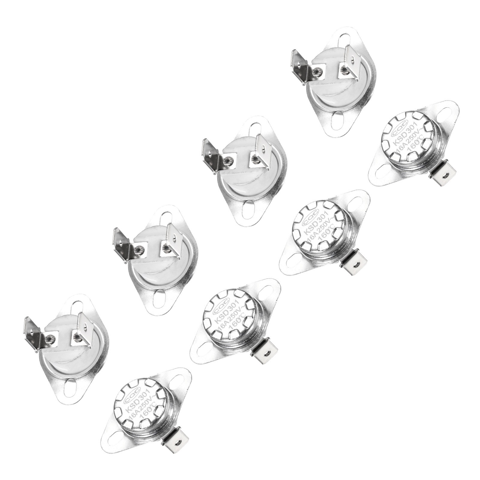 KSD301 Thermostat 160°C/320°F 16A Normally Closed N.C Temperature Switch - 8Pcs