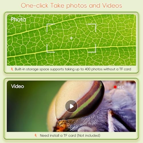 Microscope for Kids, 2" IPS Screen 1000X Handheld Digital Microscopes Orange