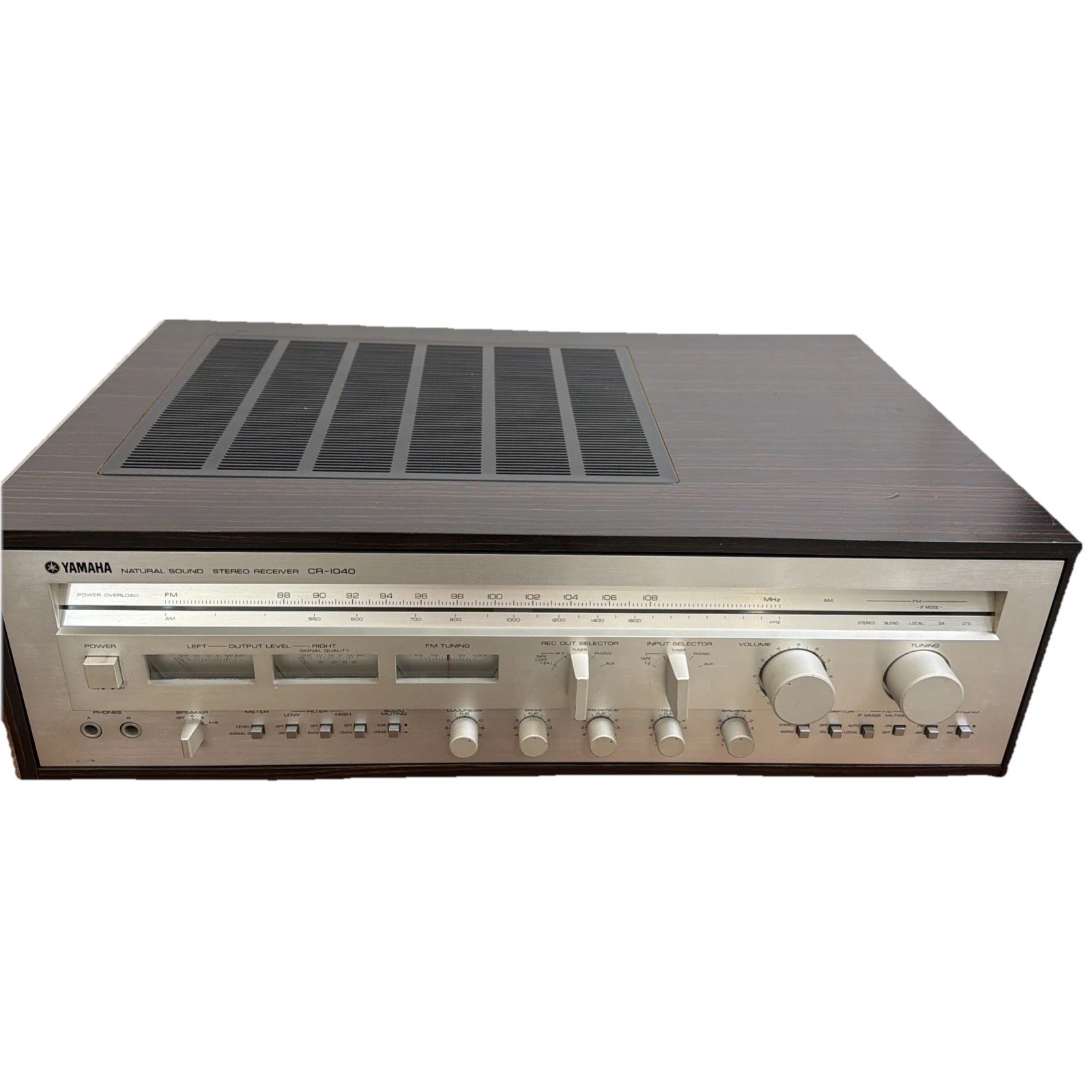 Yamaha CR-1040 Stereo Receiver Vintage Powers On No Sound Parts Repair Japan 70s