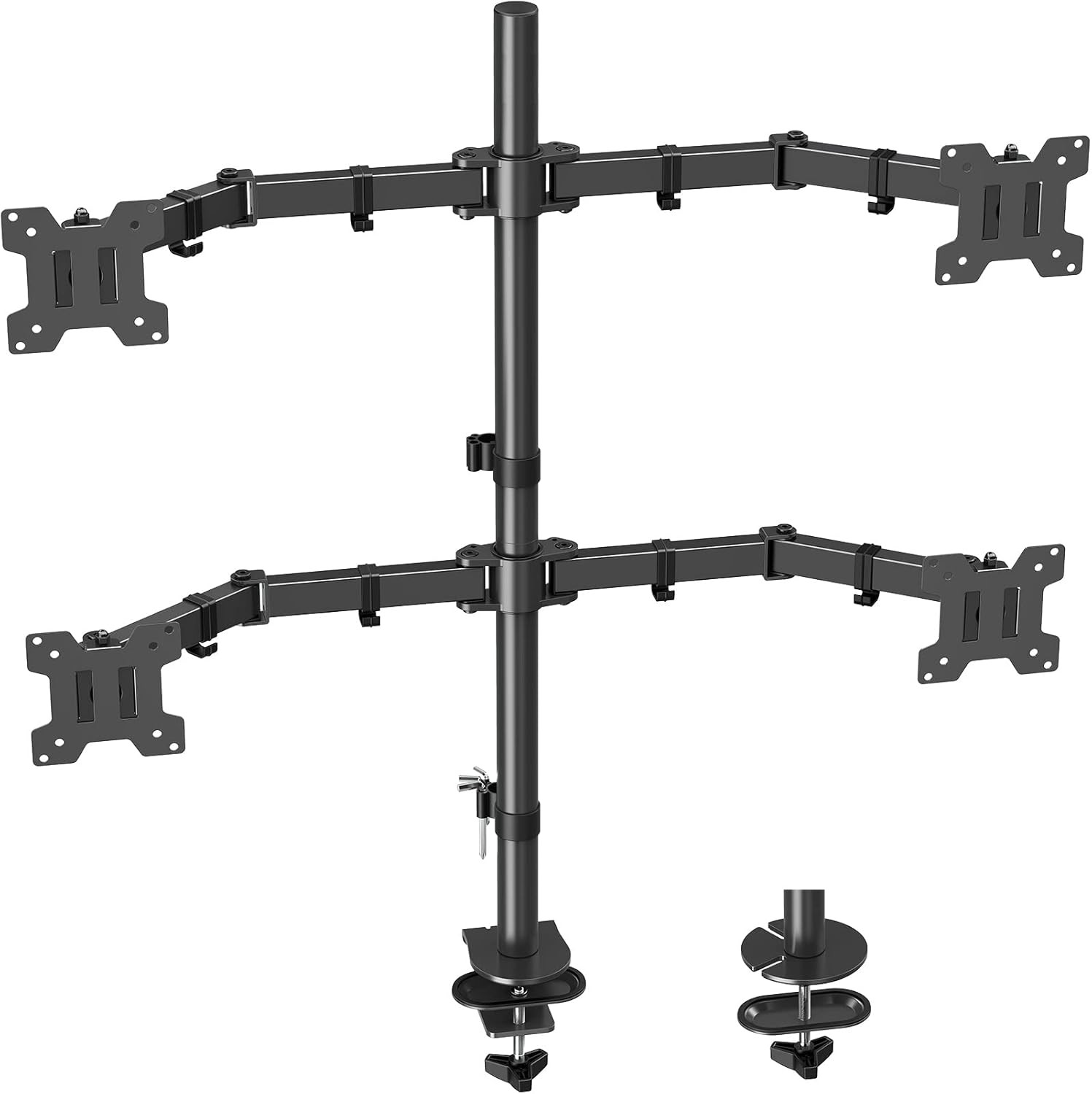 MOUNT PRO Quad Monitor Stand, 4 Monitor Mount for 13 to 32 Inch Computer Screens