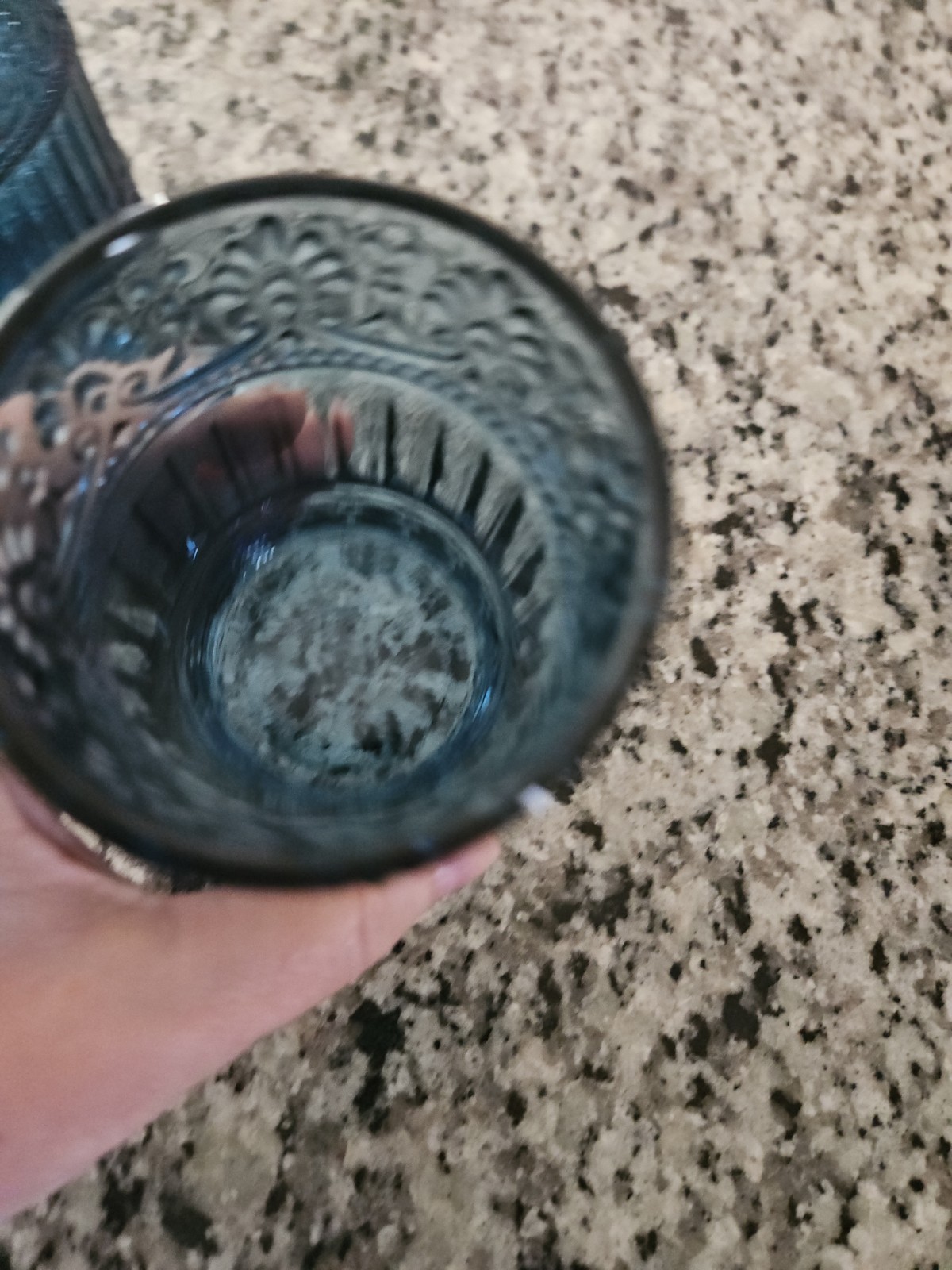 New 3pc Blue Glass Bathroom Set