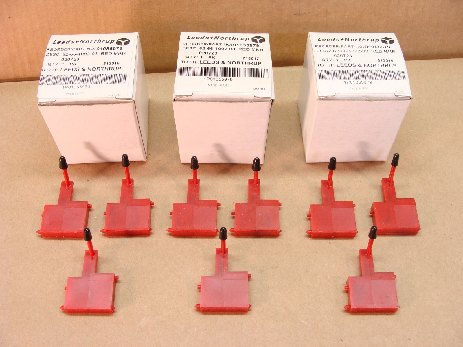 NEW lot of 9 Leeds Northrup red marker MKR 82-66-1002-03 01055979