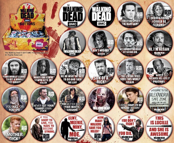 The Walking Dead TV Series Metal Photo Button Assortment of 144 Set 1 NEW BOXED
