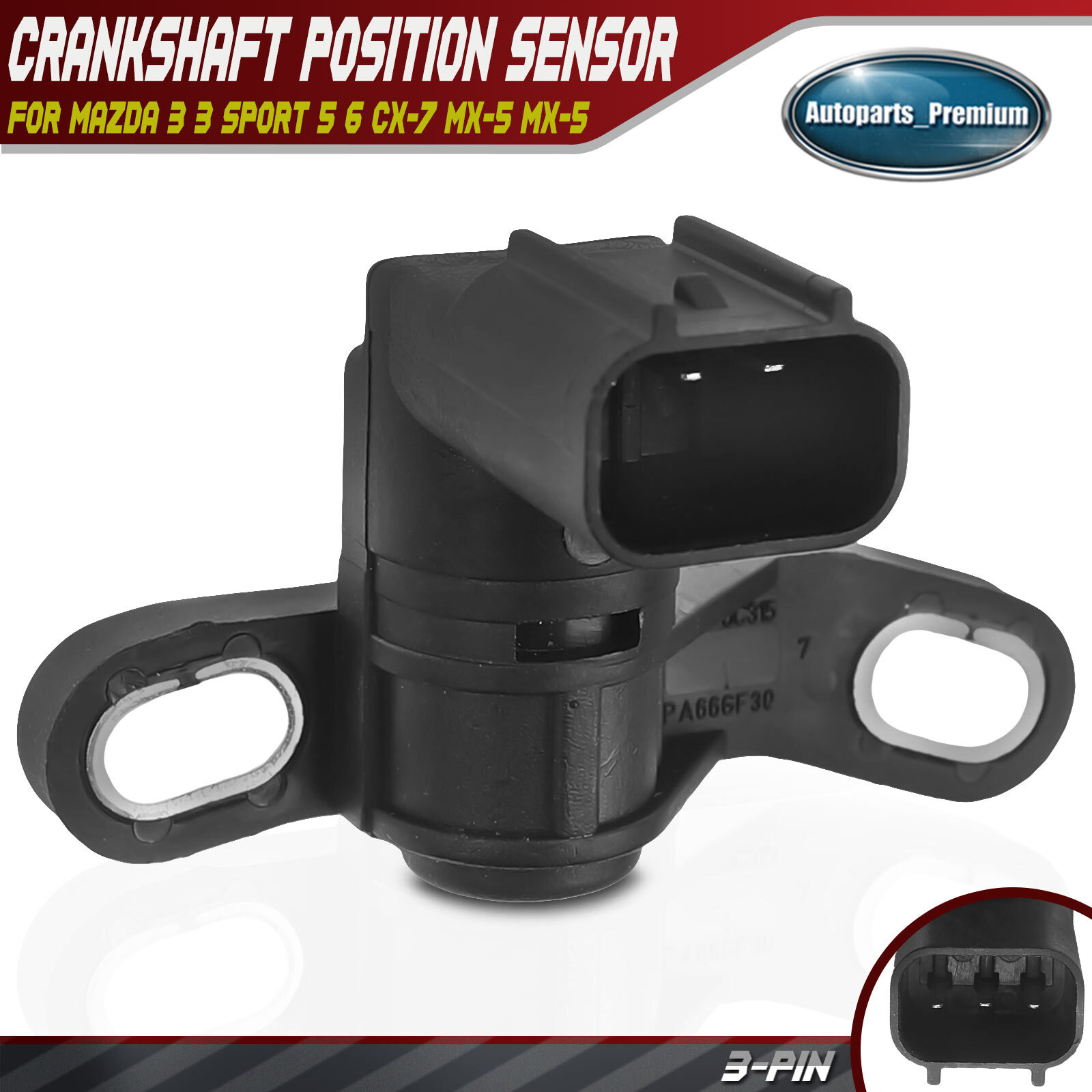 Engine Crankshaft Position Sensor for Mazda 3 2006-2013 3 Sport CX-7 MX-5 Miata
