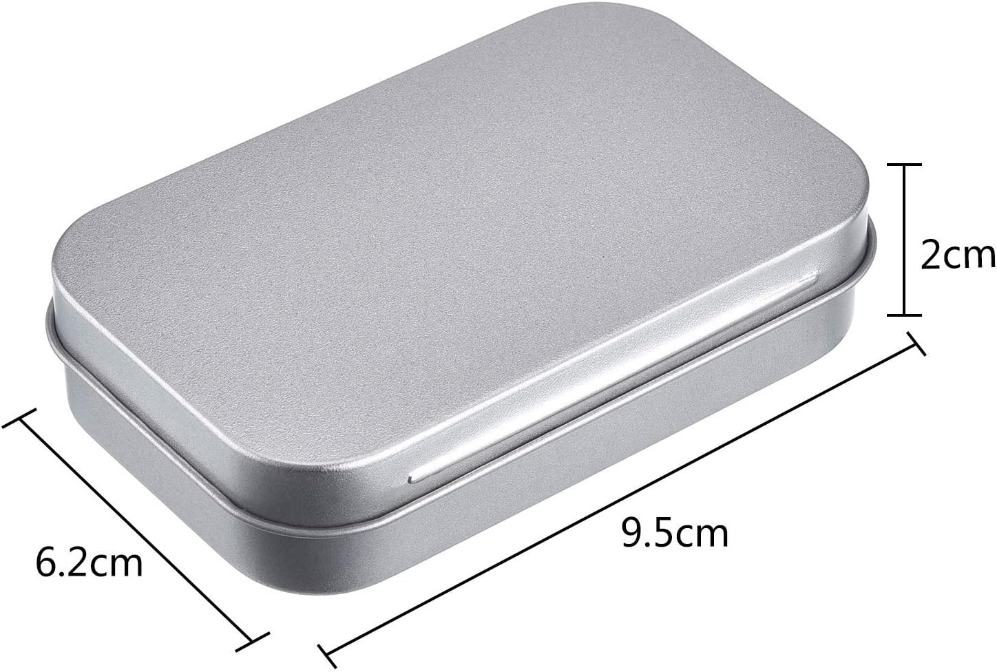 3 Pack 3 pack 3.75 x 2.45 x 0.8 Inch Metal Rectangular Empty Hinged Tins Box