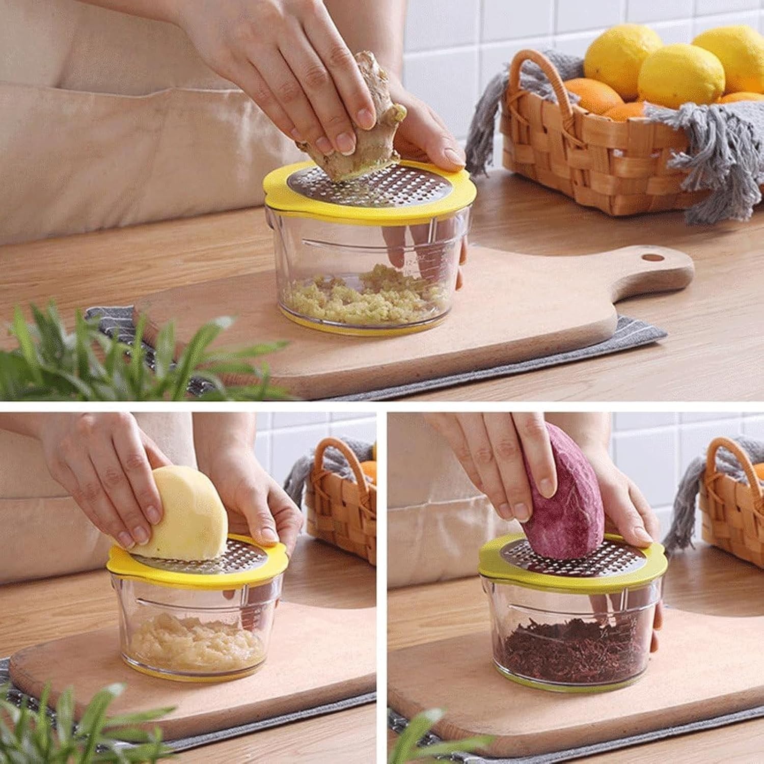 Compact Citrus Juicer with Multi-Reamers and Measuring Cup, Stylish Green Design