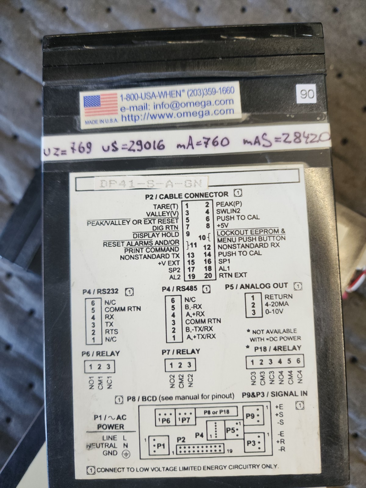 Omega DP41-S-A-GN Panel Meter