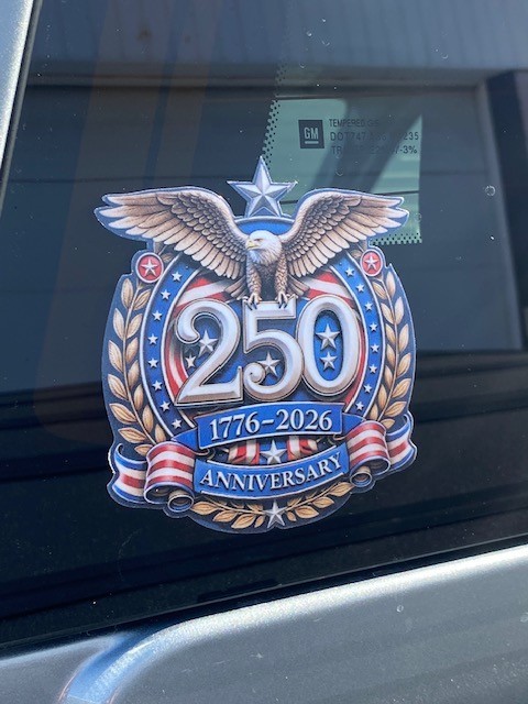 USA anniversary decal sticker 250 years United States of America two decal set
