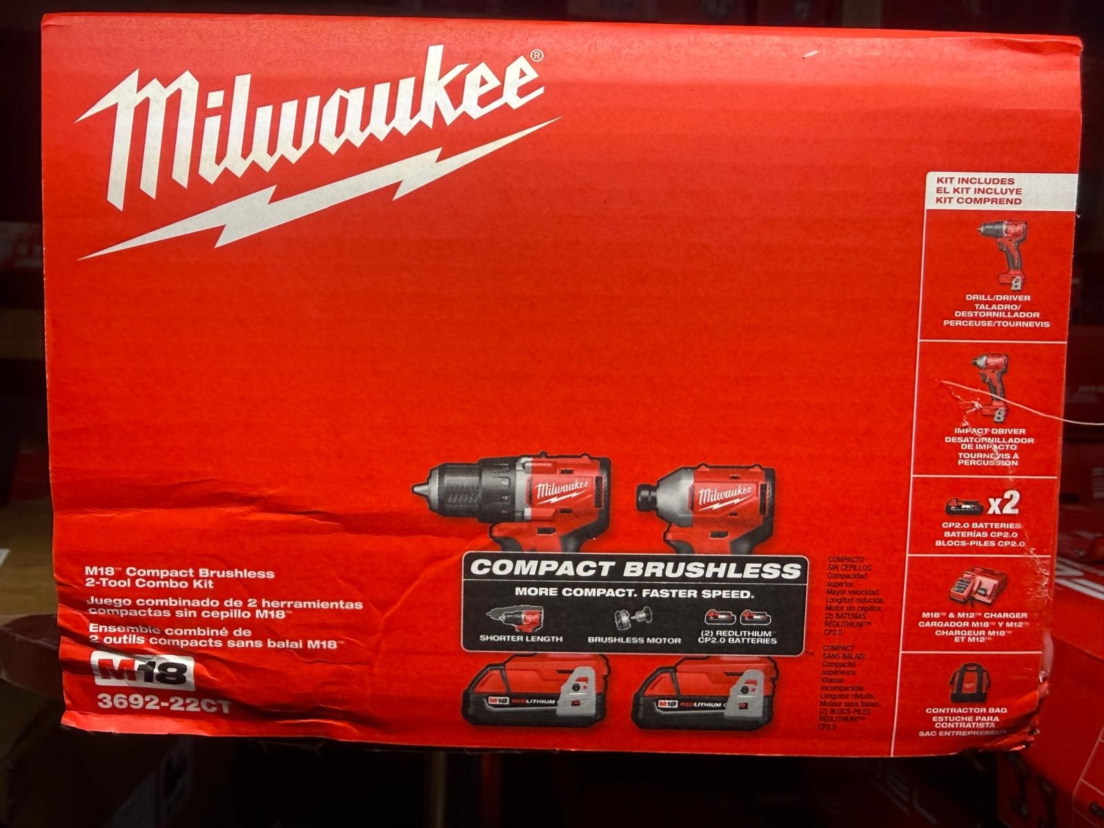 Milwaukee 3692-22CT M18 Compact Brushless 2-Tool Combo Kit