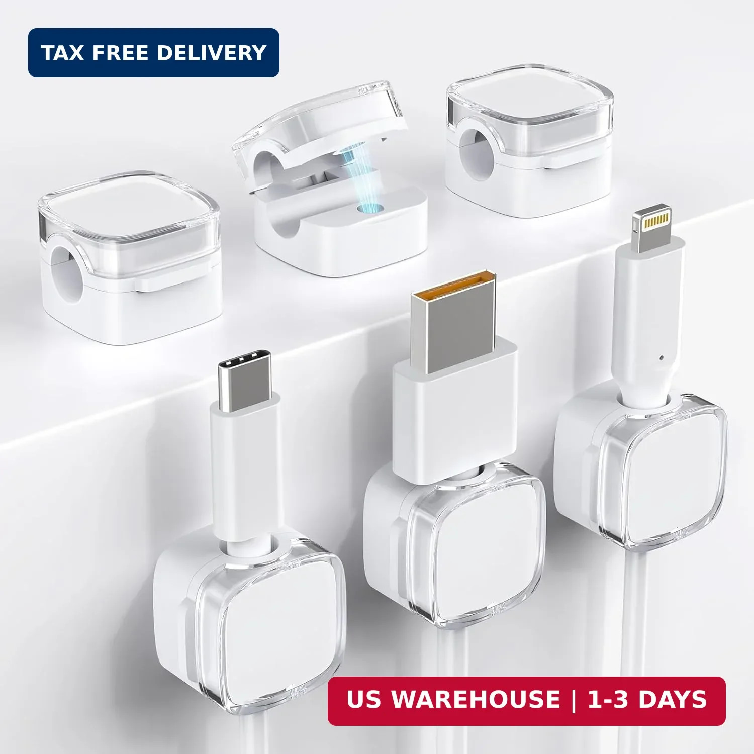 Cord Holder, 6 Pack Magnetic Cable Clips, Strong Adhesive Cord Holder for Nights