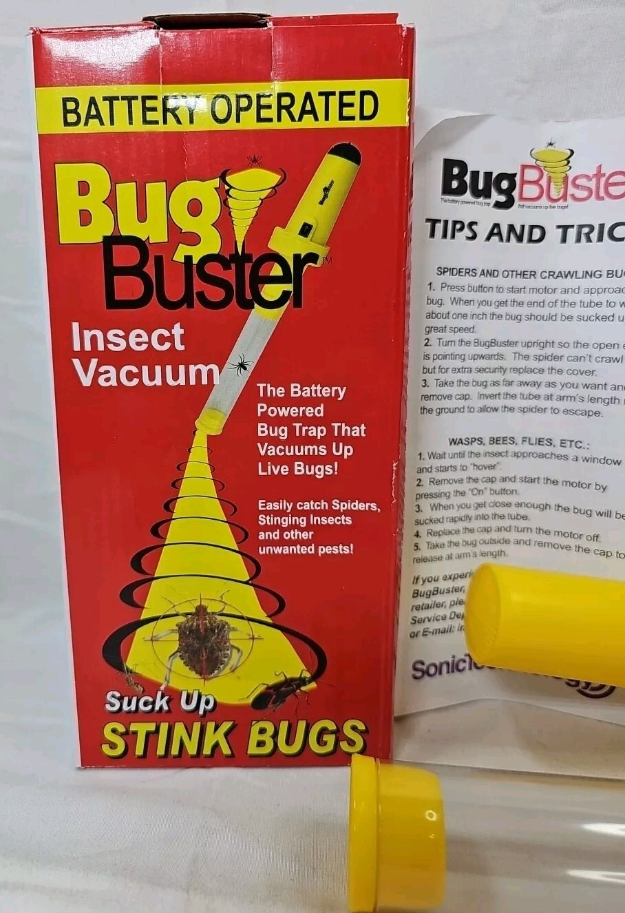 Sonic Technology Bug Buster, Battery Operated No Harm Bug Vac *Tested Working*!!