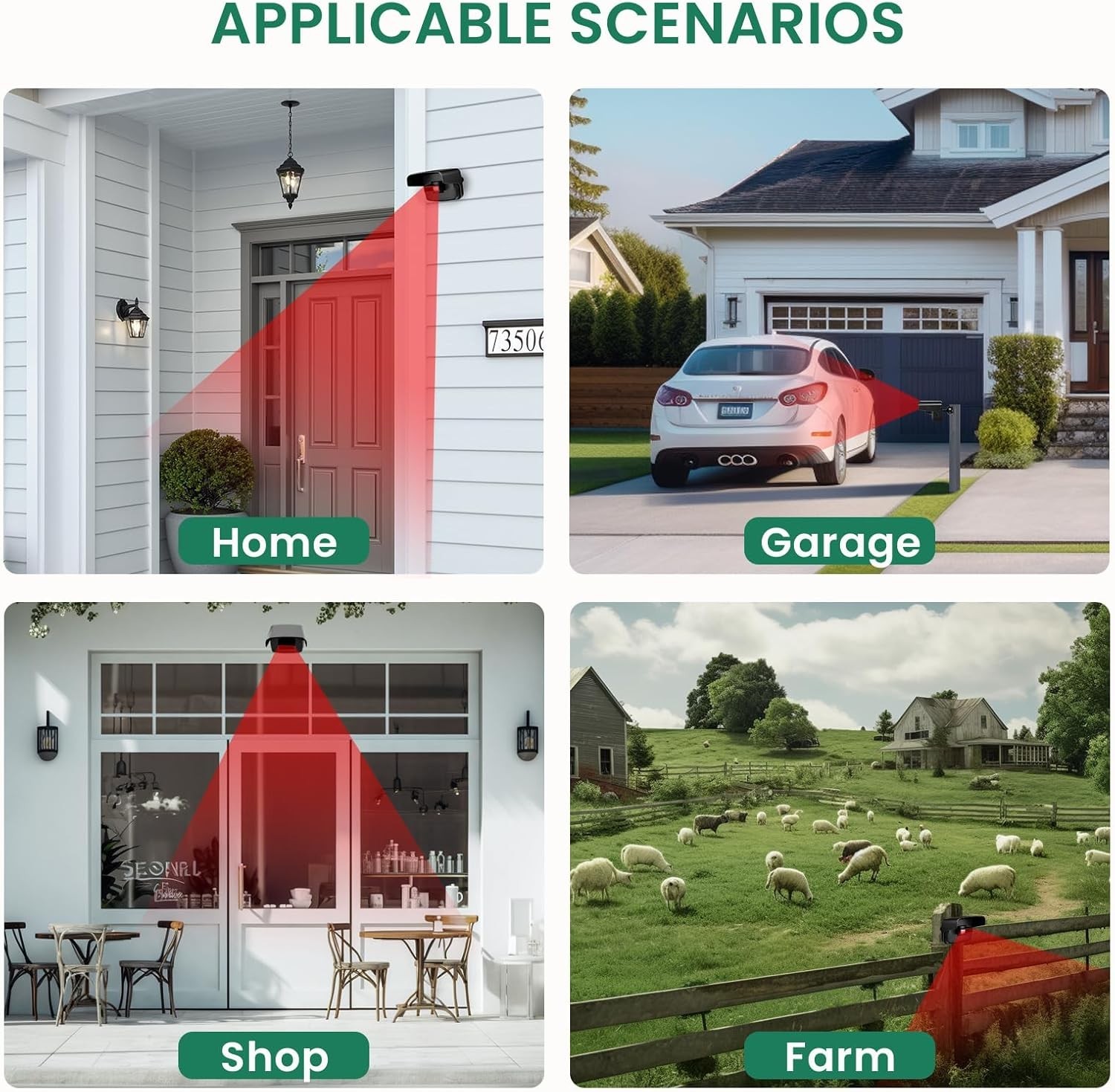 Driveway Alarm Motion Sensor, Bistee 600FT Range Wireless Driveway Alarm Outd...