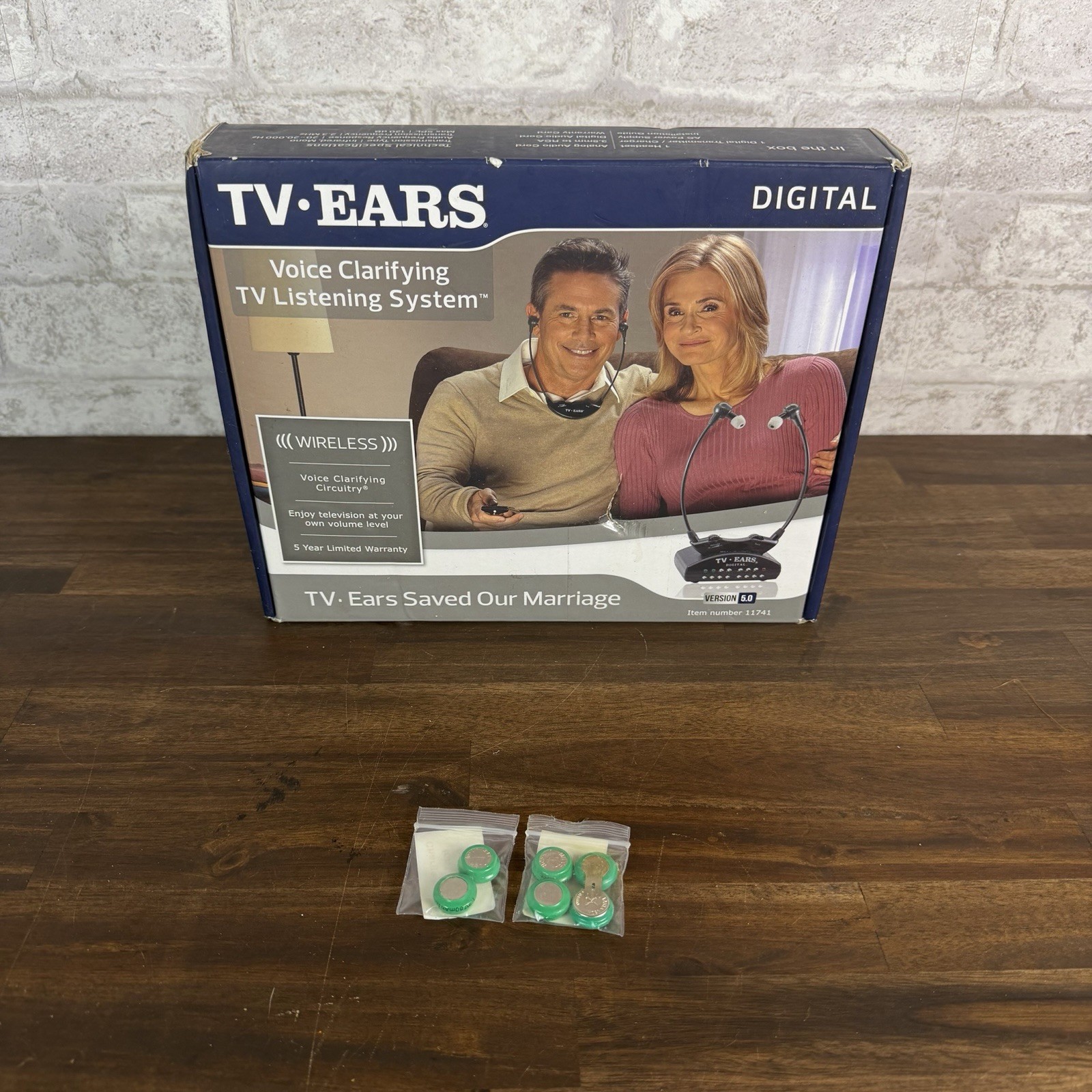 TV Ears Digital Wireless Listening System Voice Clarifying BATTERIES ONLY 5171