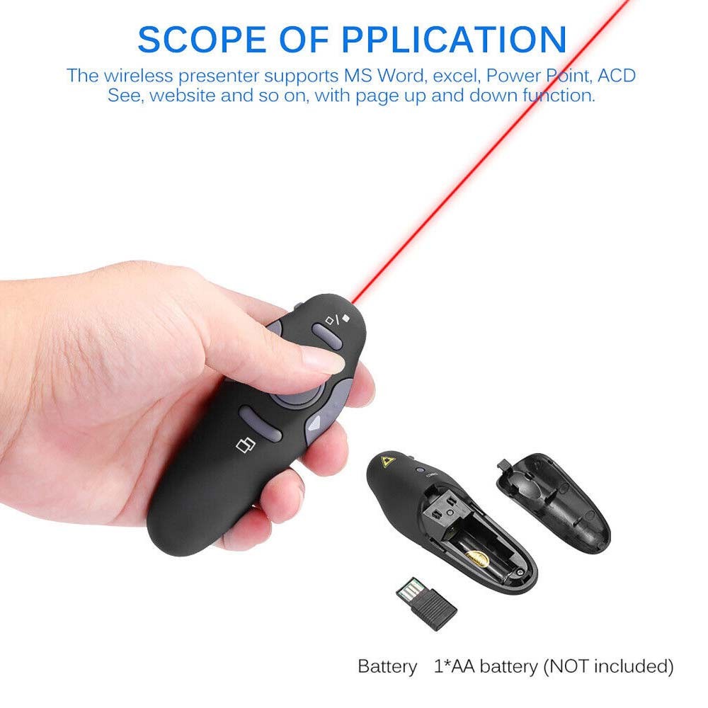 Wireless USB PPT Presenter Remote Control Laser Pointer Pen Clicker