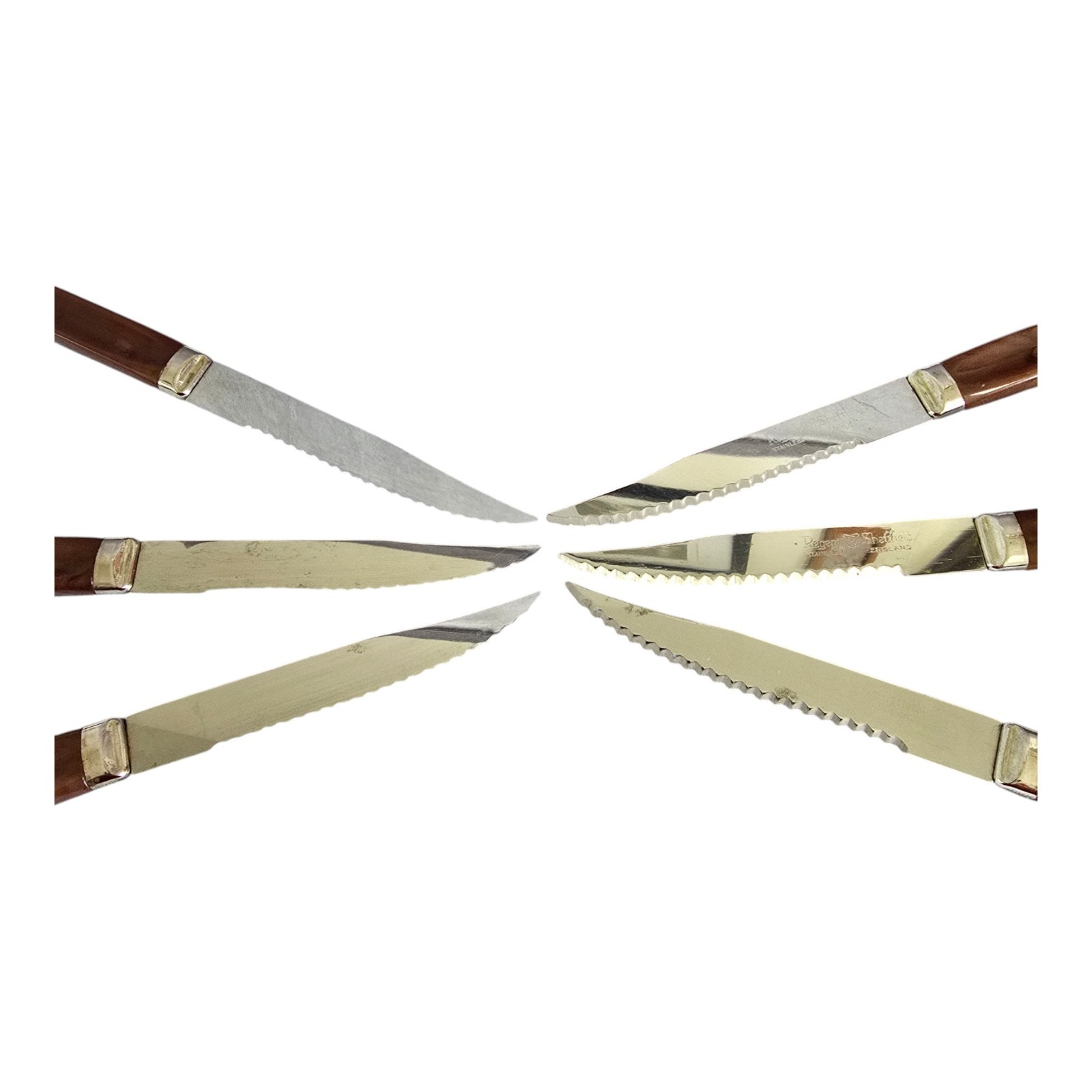 Vintage Regent Sheffield Stainless England 6 Piece Steak Knife Set Forever Sharp