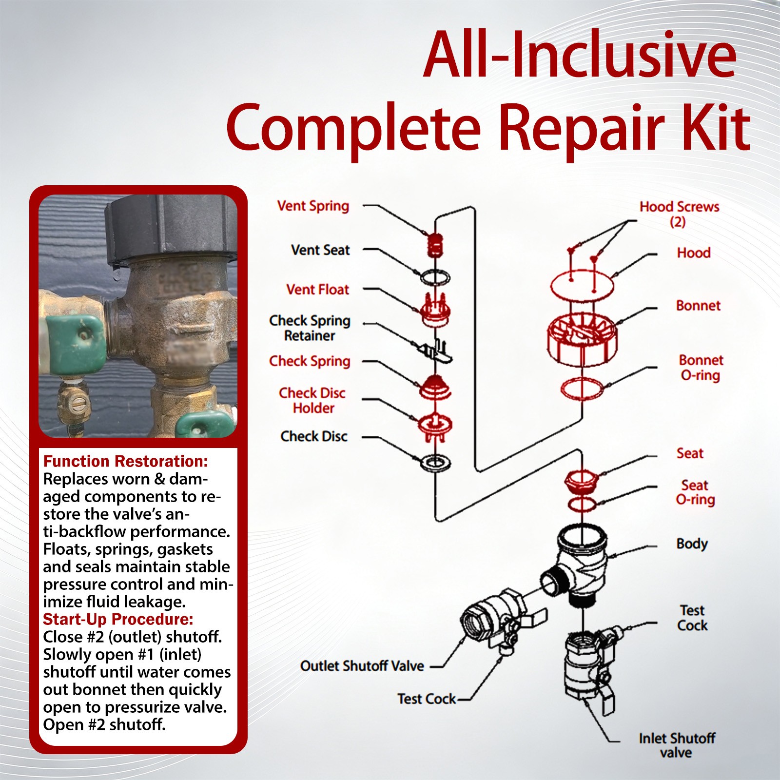 1" 800M4 PVB Repair Kit For Watts LF800M4