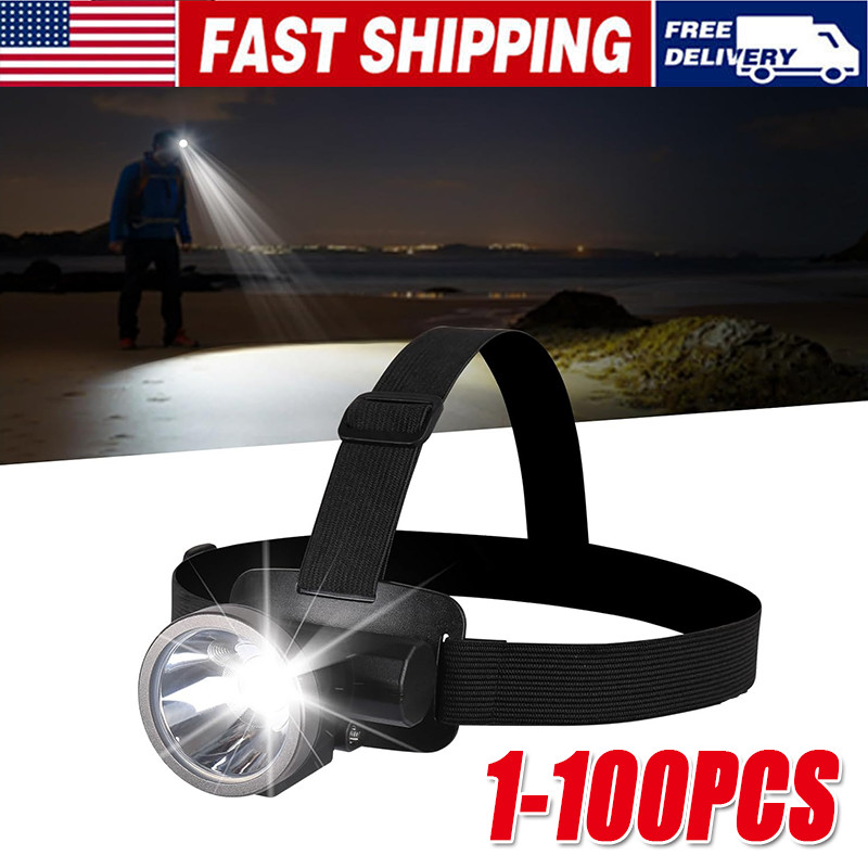 Led Headlight Miner Mining Lamp Torch Camping Fishing Bright Rechargable Light