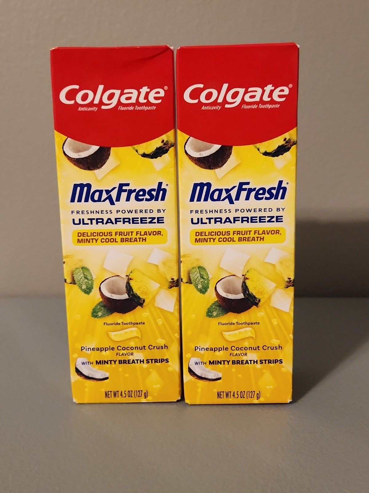 2 Colgate Max Fresh Anticavity Fluoride Toothpaste Mint Pineapple Coconut Crush