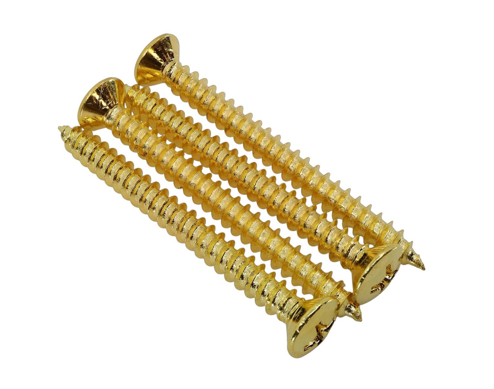 #8 x 1 3/4" (44.5mm) Guitar Neck Plate mounting screws - set of 4 - Gold