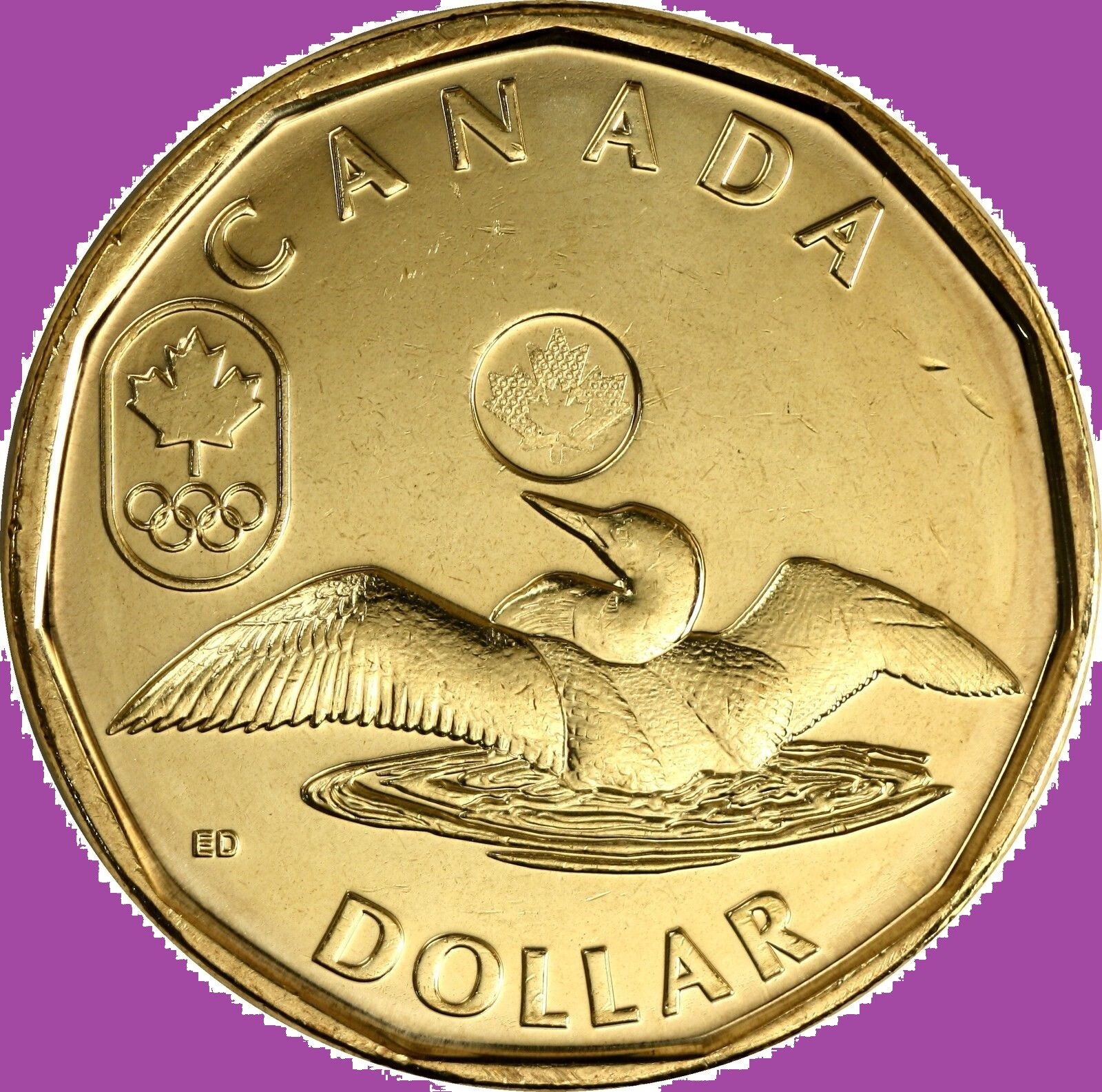 2012 Canada Olympics Lucky Loonie Coin. UNC. One Dollar $1 Loon