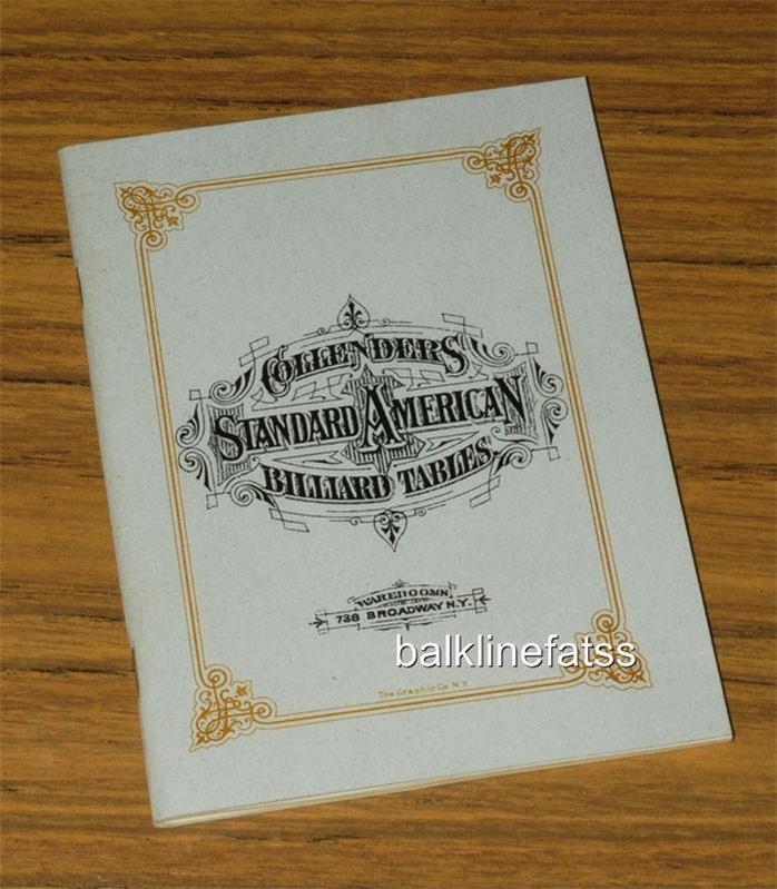 Repro of 1876 Collender Pocket Catalog/Price List