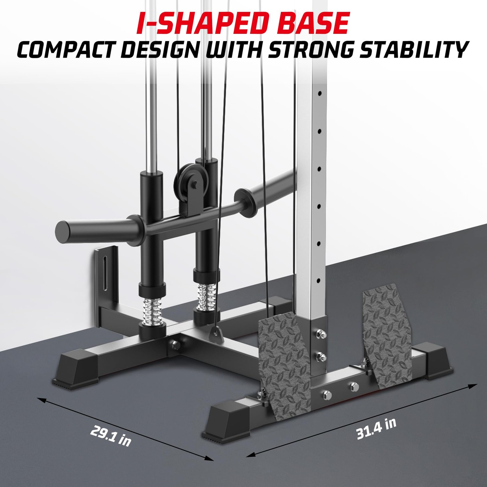 Dual Pulley Cable Machine 20-Position Wall Mount for LAT Pulldown & Row Exercise