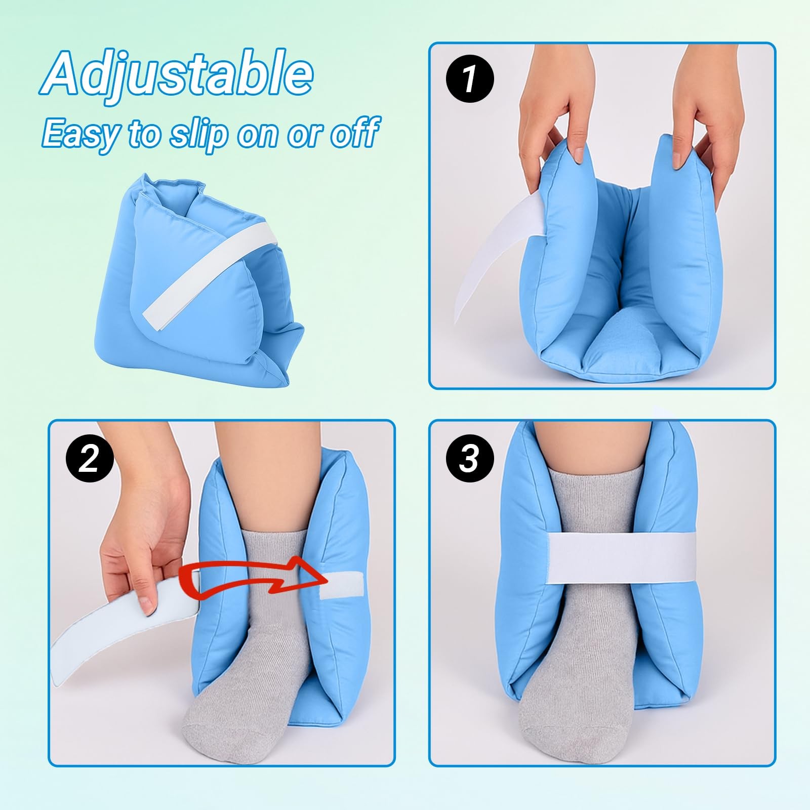 FMJI Heel Cushion Foot Pillow Protector for Pressure Sore Ulcer , Adjustable ...