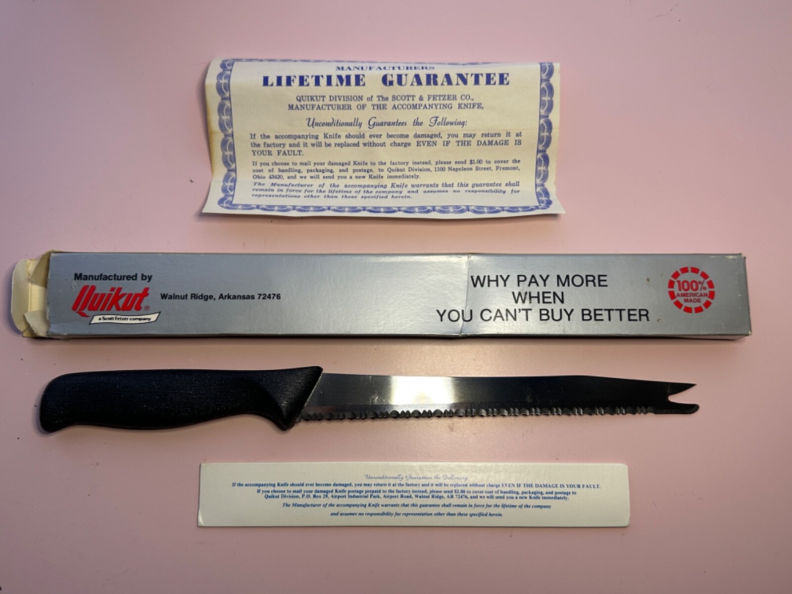 NEW Quikut The Original Sportsman's Dream 8" Serrated Carving Knife