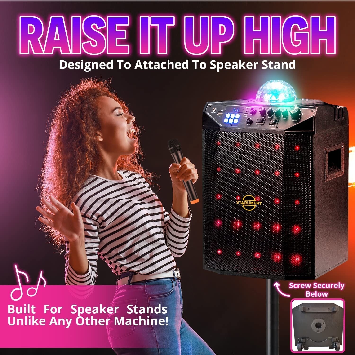 Portable Karaoke Machine -Wireless Bluetooth Speaker System with USB