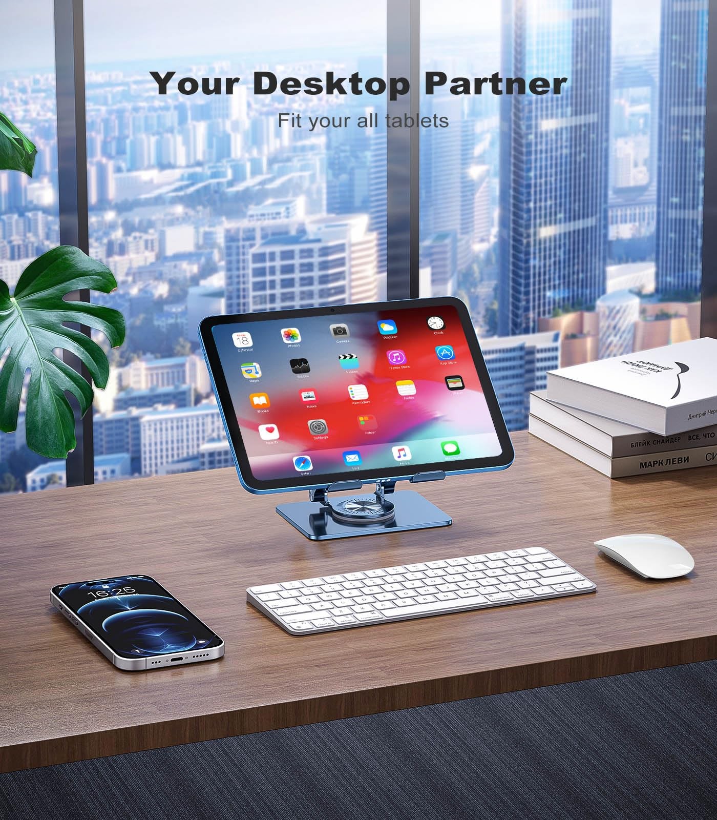 Adjustable Tablet Stand for Desk, Foldable Portable Holder