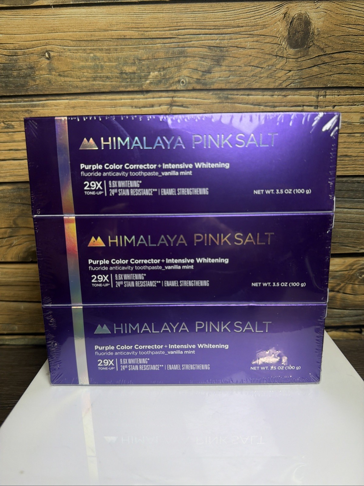 Himalayan Pink Salt Purple Color Corrector Toothpaste- Vanilla Mint 3.5 oz (3X)