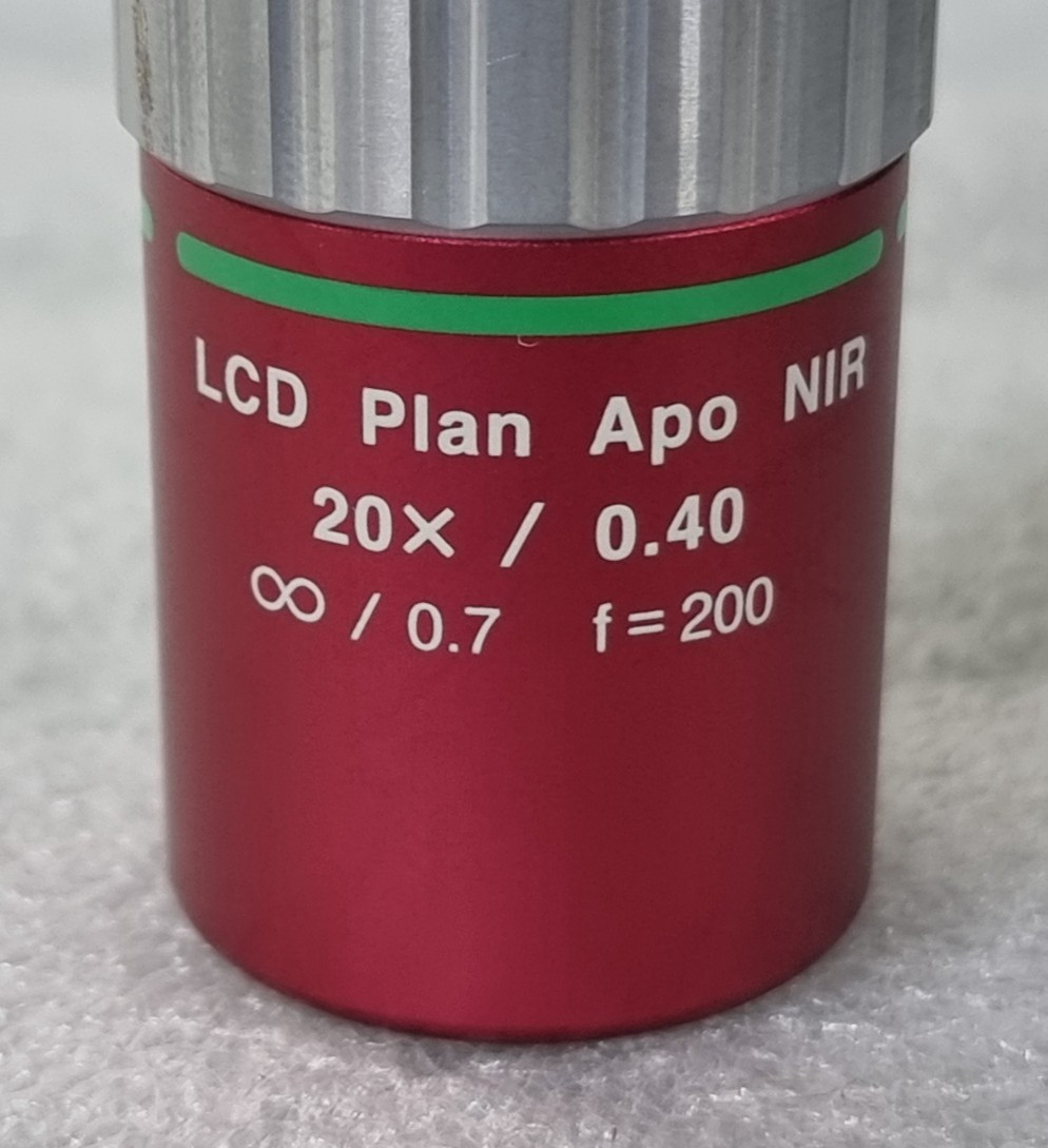 MITUTOYO LCD Plan Apo NIR 20X / 0.40 ∞ /0.7 f=200 Microscope Objective Lens #1