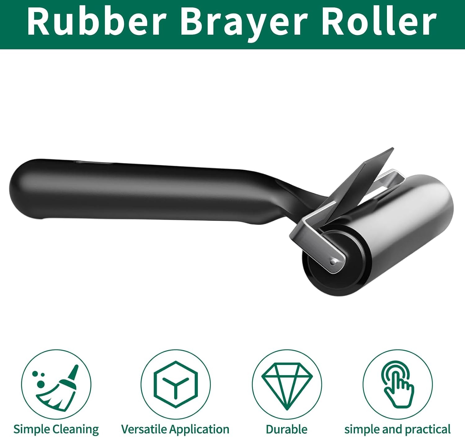 VinBee Soft Rubber Brayer Rollers 3 Pack 2.4 4 5.9 Inch for Printmaking Craft