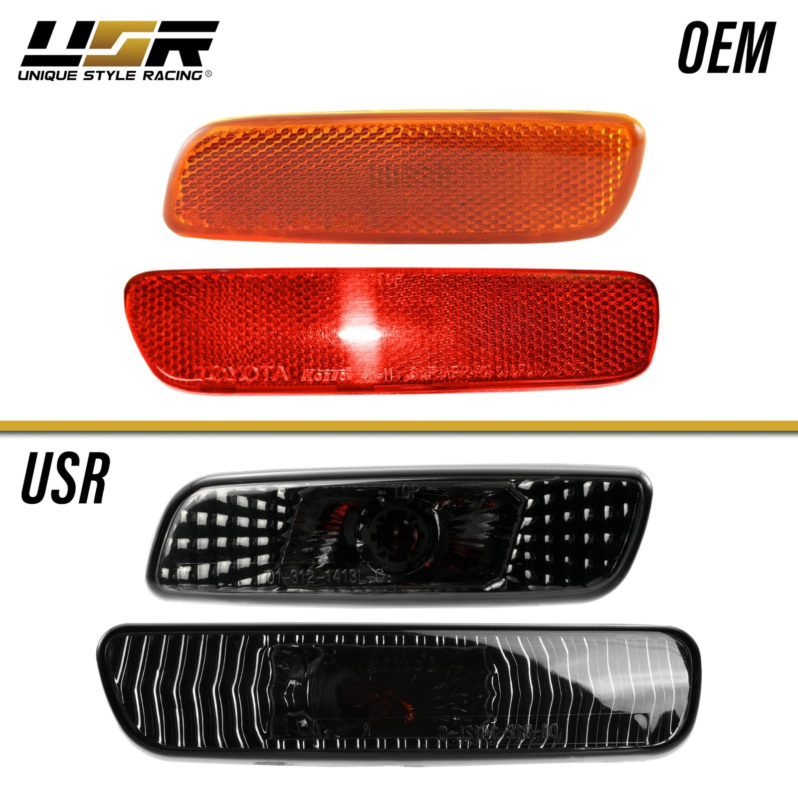 USR 00-05 IS 300 Side Marker Lights Sets - Combo Front + Rear Bumper Sidemark...