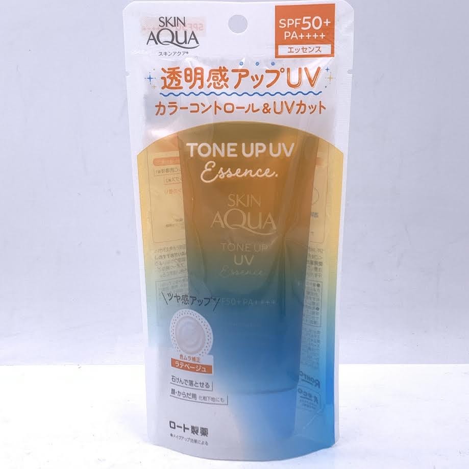Rohto Skin Aqua Tone-Up UV SPF50+PA++++ Essence(Latte Beige)80g樂敦美肌保濕修色防曬霜