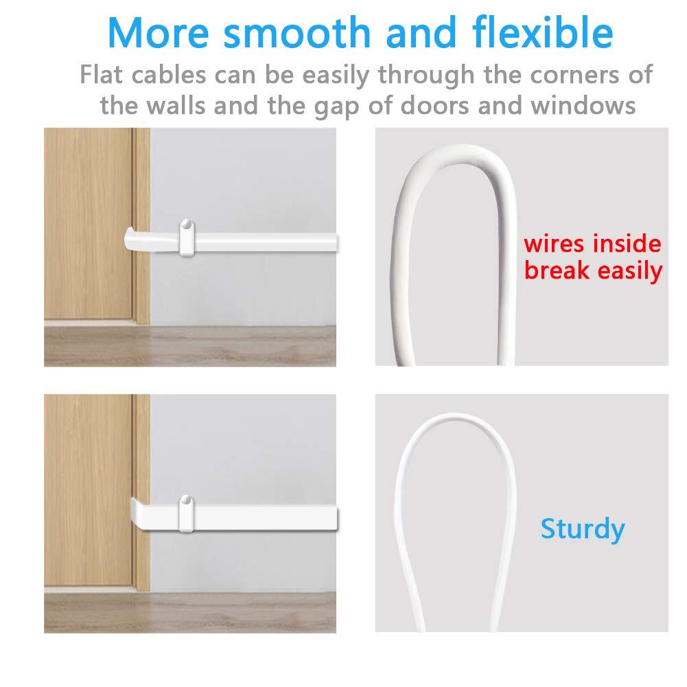 2 Pack 13FT Micro USB Extension Cable for ZmodoMale to Female Extender Flat P...