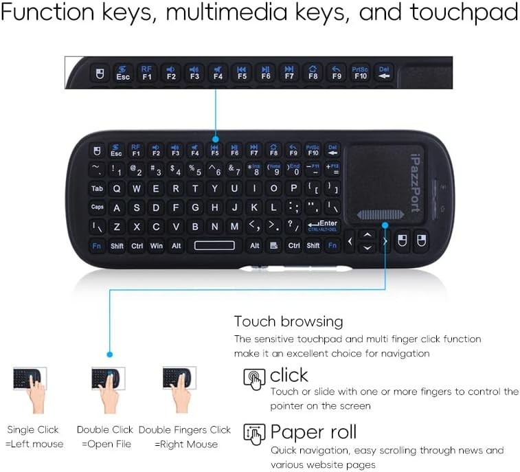 Ergonomic Wireless Mini Keyboard with Long Range Touchpad - Connect Anywhere