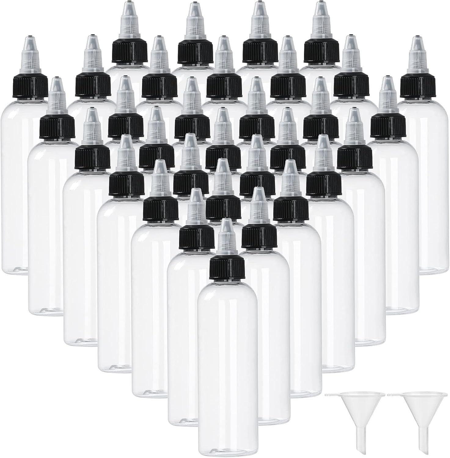 32 Pack 2 Oz Plastic Squeezing Bottles, () Clear Oil Dispenser Dropper Bottle Ap