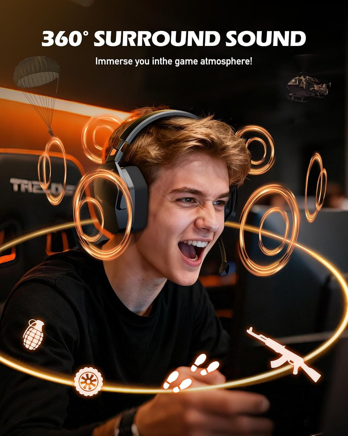 NUBWO Wireless Gaming Headset with Mic for Ps5 Ps4 PC, Zero Interference, 100-Ho