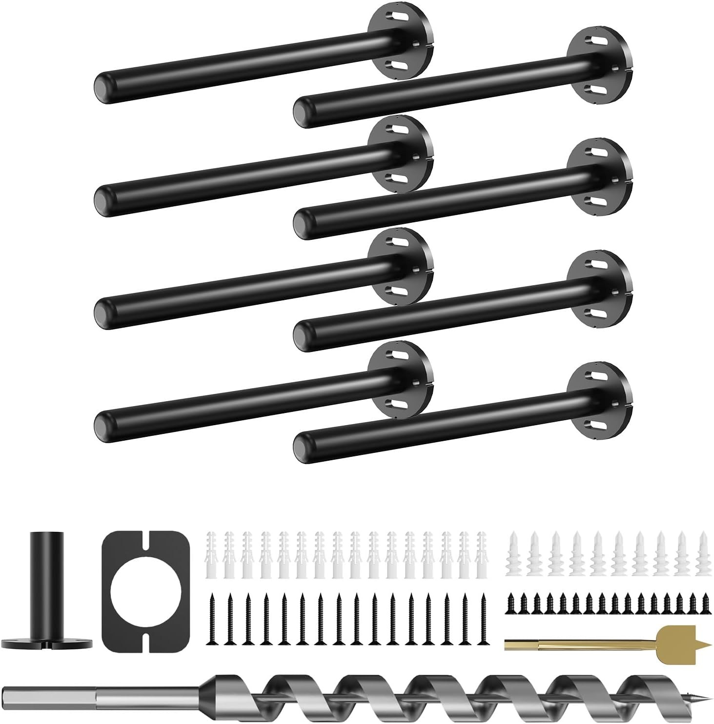 8pcs Wall Shelf Brackets Heavy Duty FloatingShelf Bracket Hidden,Invisible Black
