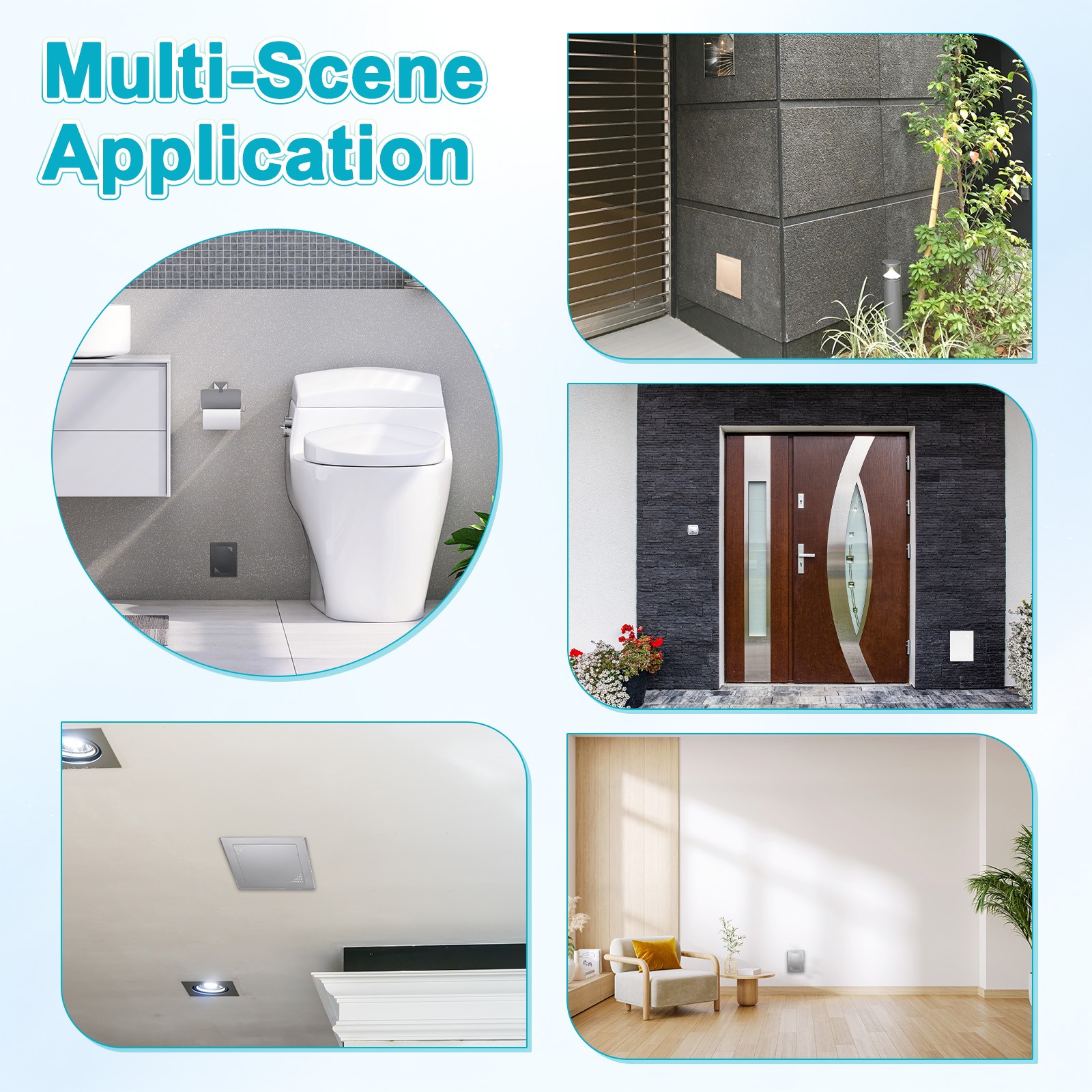 2-Pack Access Panel for Drywall, 6x6" Plastic Removable [Grey, Square]