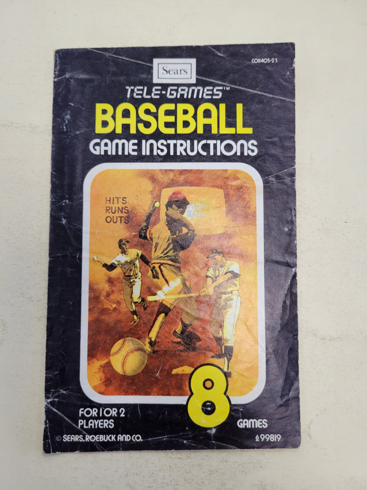 Vintage Atari 2600 Baseball Manual Only