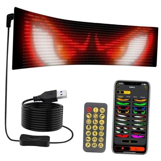Devil Eyes Light For Cars,Programmable Sign For Car,Led Matrix 4*13.7in 2PCS